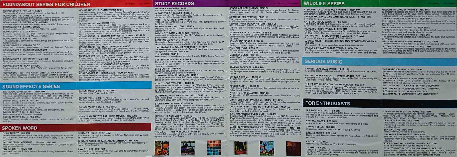 Other pages of catalogue BBC Records catalogue 1973